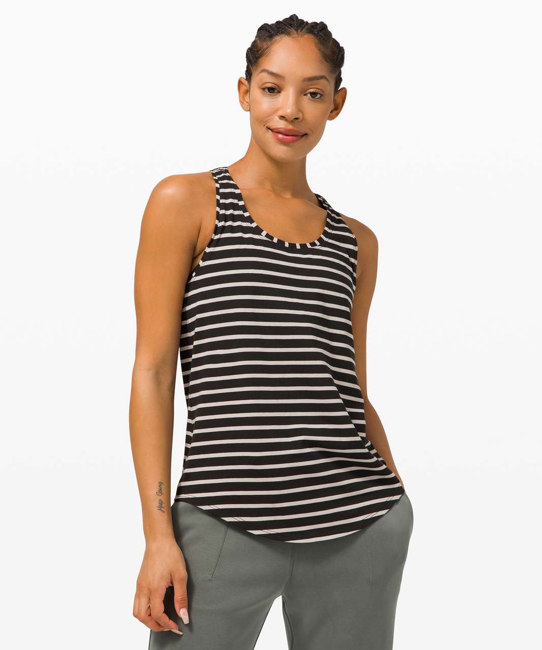 Lululemon Love Tank *Pleated - Yachtie Stripe Black Chrome