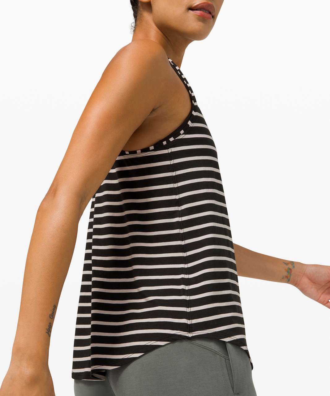 Lululemon Love Tank *Pleated - Yachtie Stripe Black Chrome