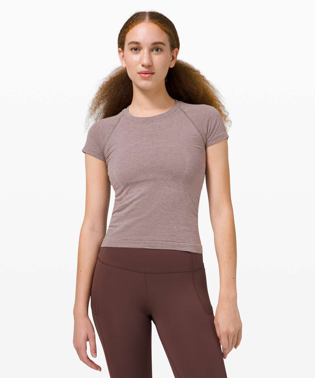 Lululemon Swiftly Tech Short Sleeve 2.0 *Race Length - Tetra Stripe Asphalt Grey / Violet Verbena