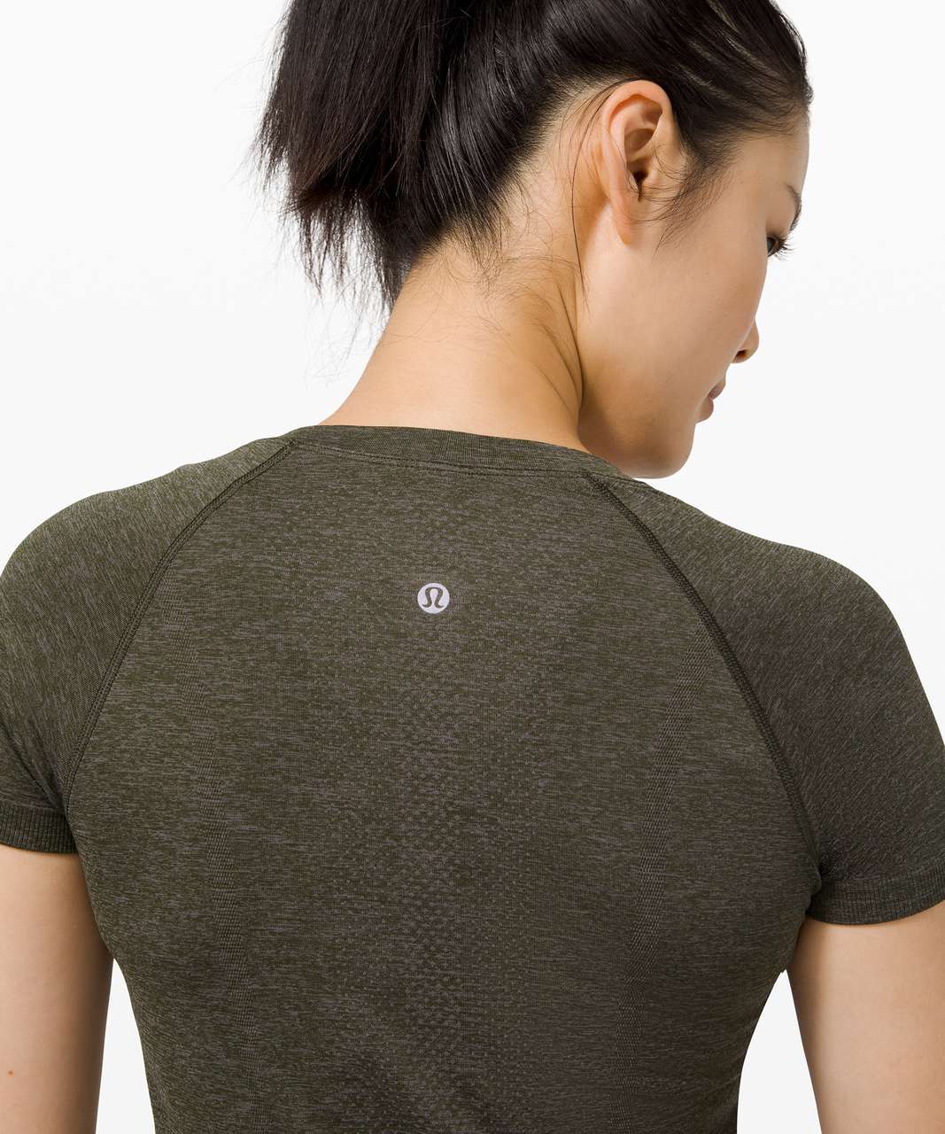 Lululemon Swiftly Tech Short Sleeve 2.0 - Grey Sage / Dark Olive - lulu  fanatics