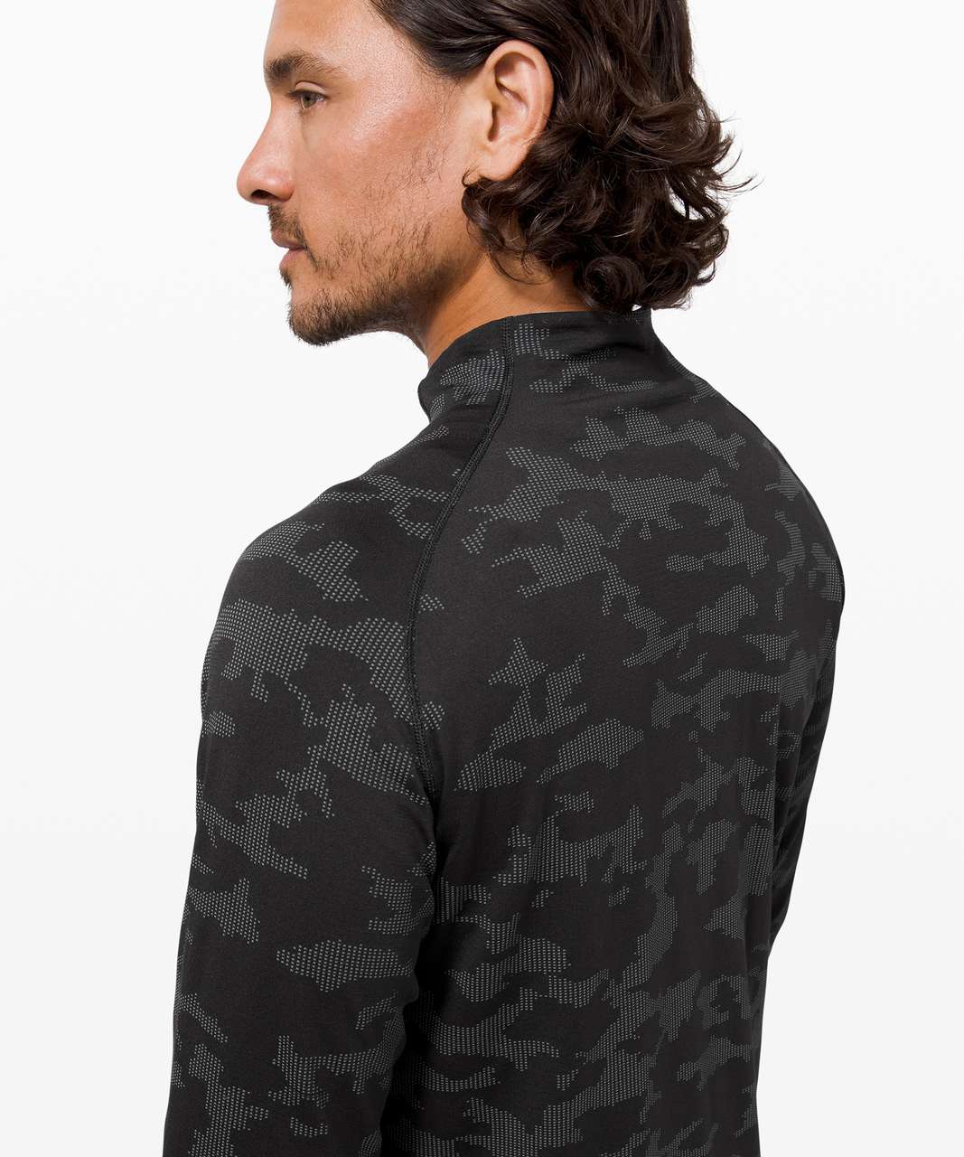 Lululemon Metal Vent Tech 1/2 Zip 2.0 - Heritage Camo Asphalt Grey / Black