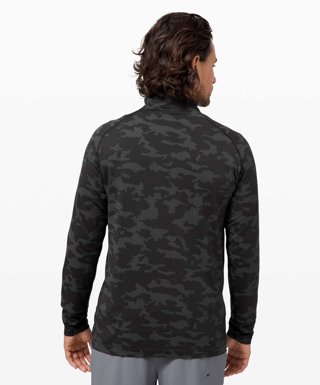 Lululemon Metal Vent Tech 1/2 Zip 2.0 - Heritage Camo Asphalt Grey / Black