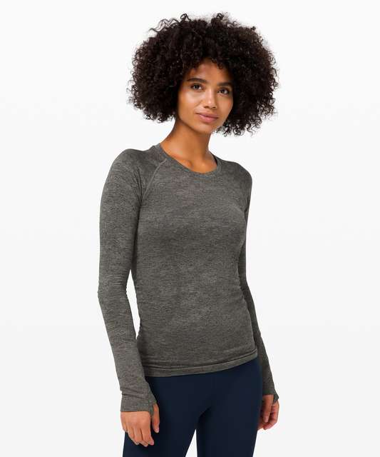 Lululemon Swiftly Tech Long Sleeve Crew - Plum / Black - lulu fanatics