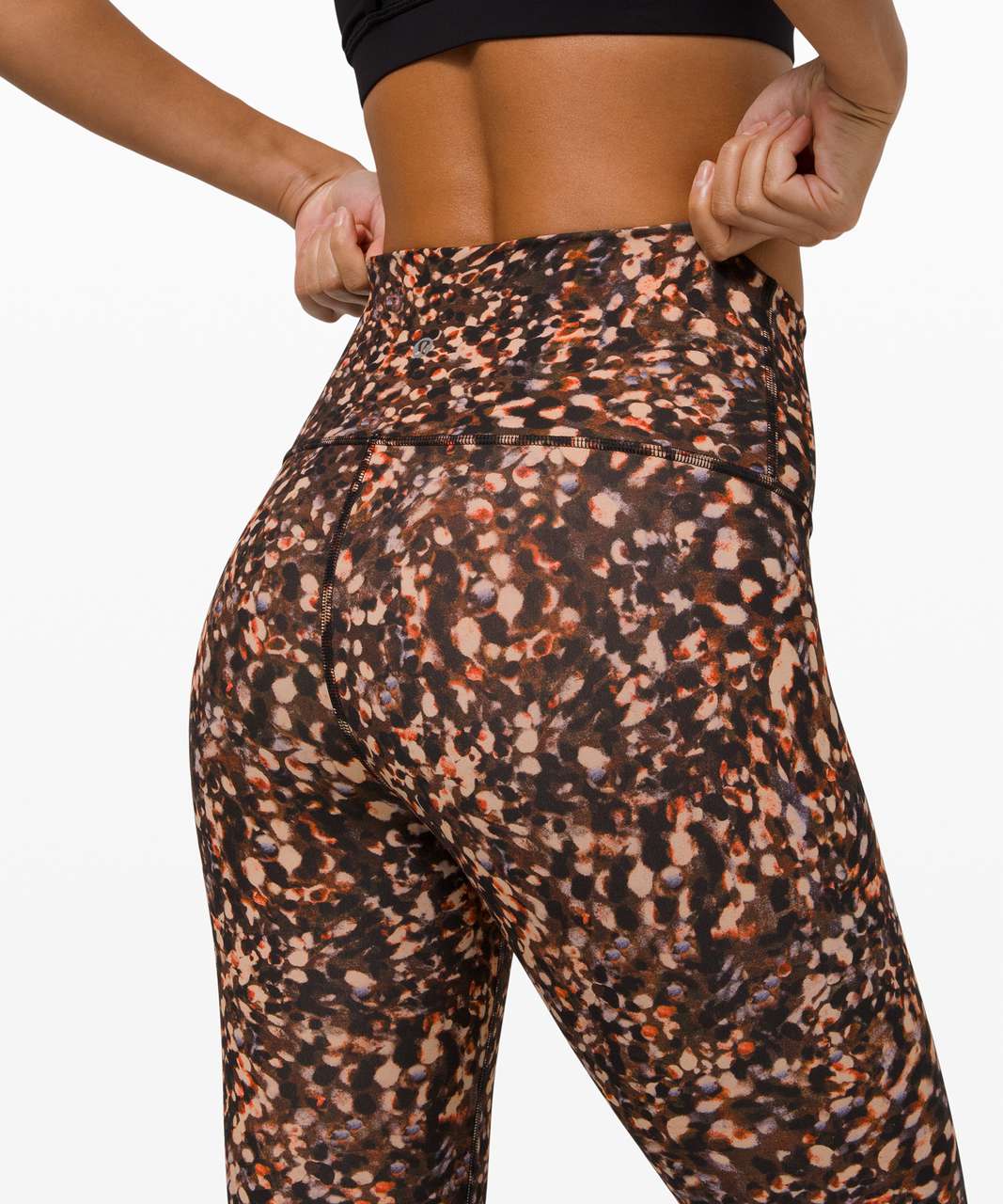 Lululemon Wunder Train High Rise Crop 21” Leggings Brown Geo Print size 6 -  $26 - From Sarah