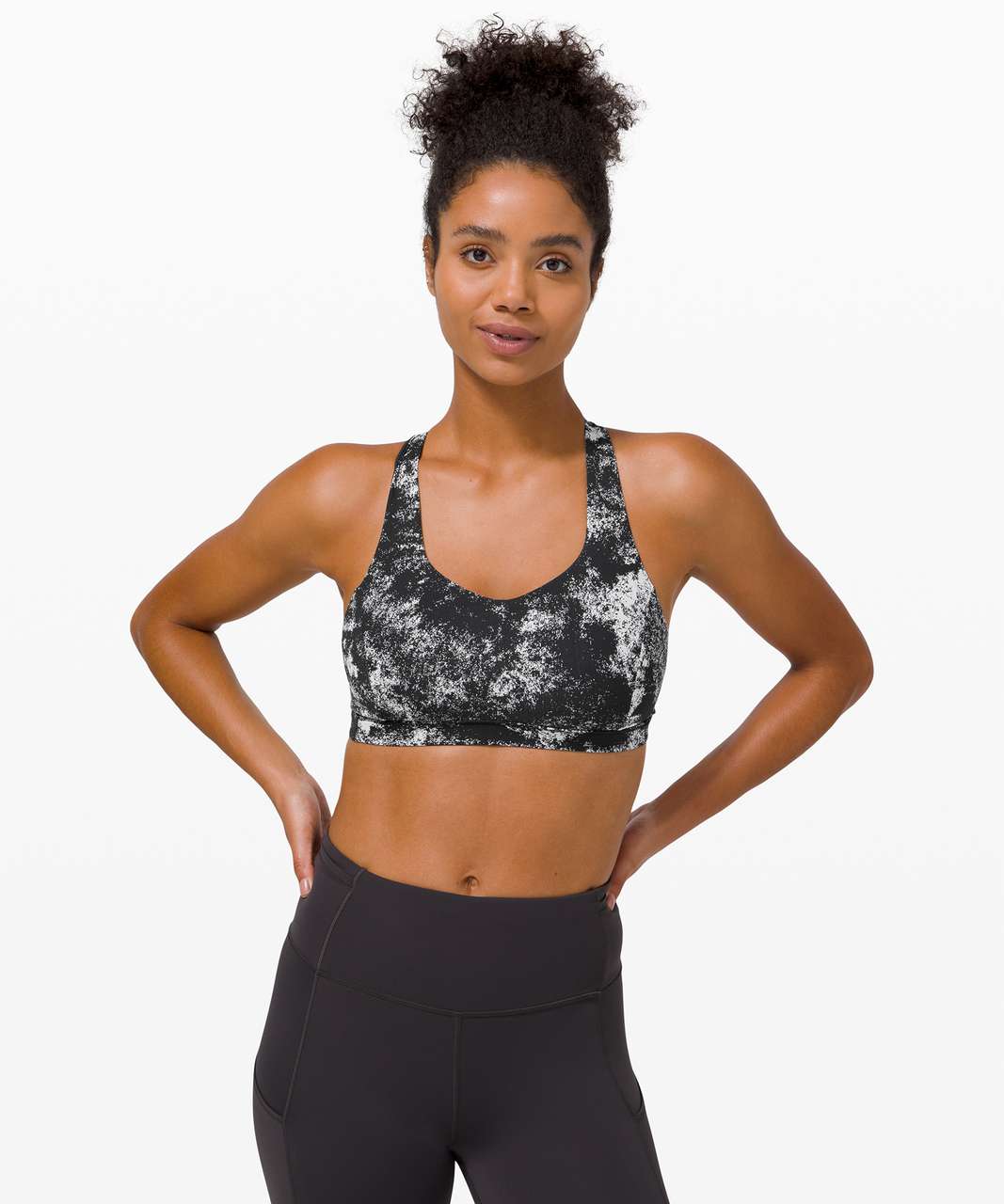 Lululemon Free To Be Serene Bra *Light Support, C/D Cup - Aerify Jacquard  Black Alpine White - lulu fanatics