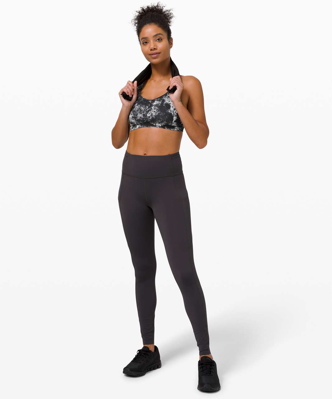 Lululemon Free To Be Serene Bra *Light Support, C/D Cup - Aerify Jacquard Black Alpine White