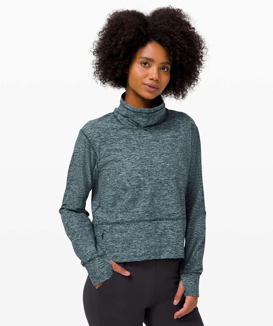 Lululemon Fleece & Thank You Pullover - Heathered Black / Black - lulu  fanatics