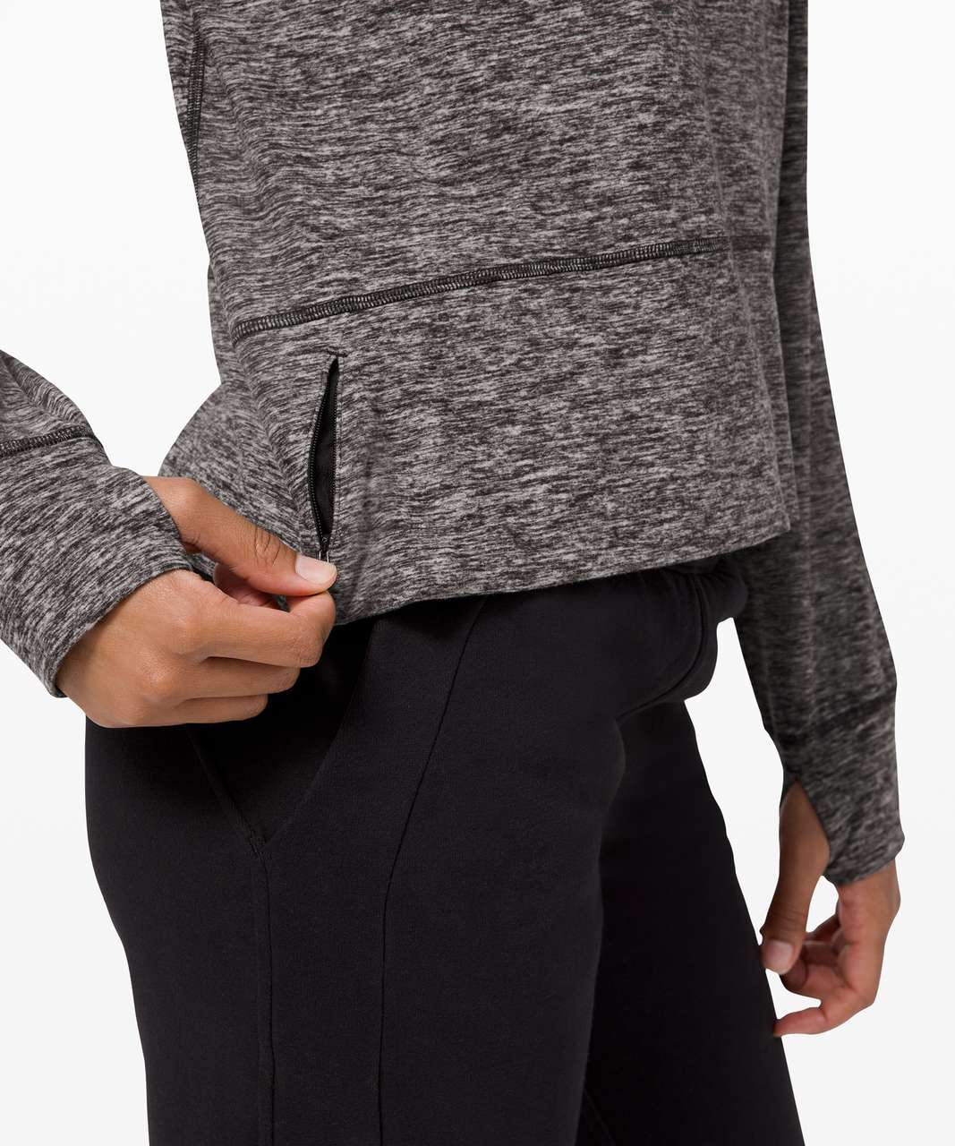 Lululemon Ready to Rulu Fleece Pullover - Heathered Black - lulu fanatics