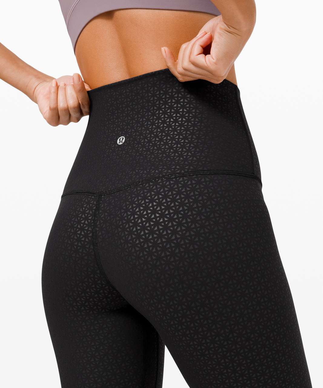 Lululemon Align Super High-Rise Crop 21" - Lattice Work Emboss Black