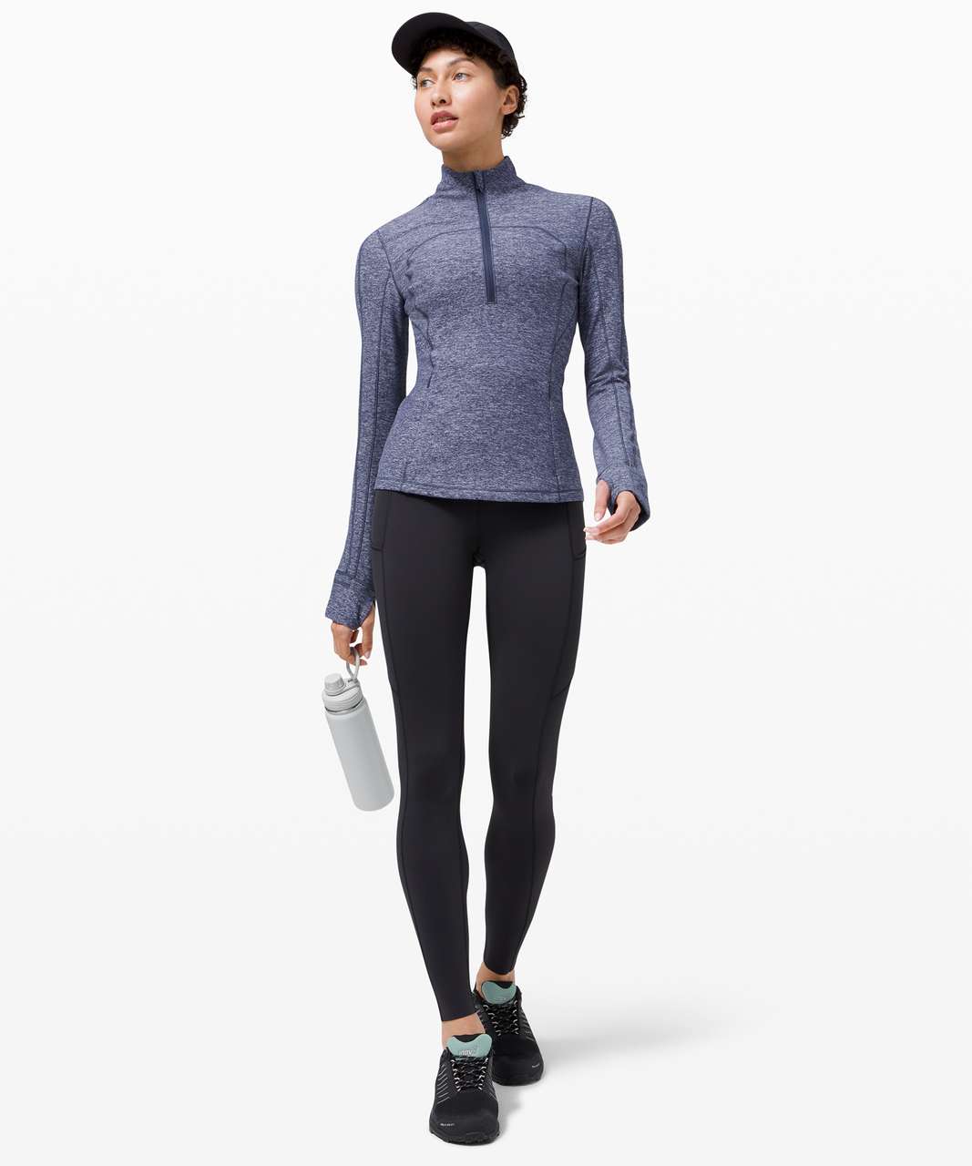 Lululemon Run Briskly 1/2 Zip - Heathered Cadet Blue