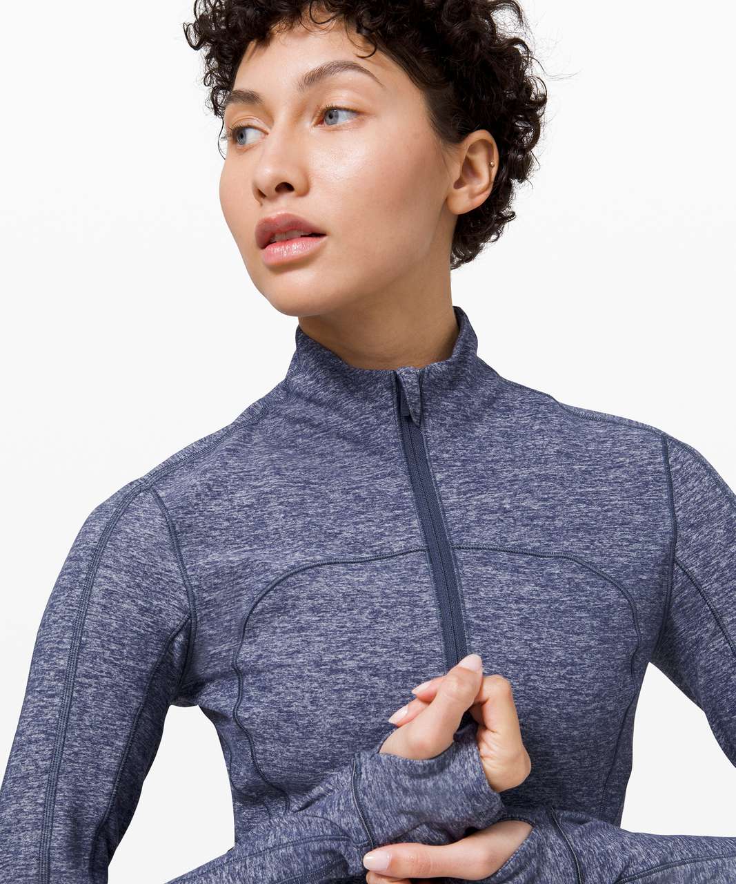 Lululemon Run Briskly 1/2 Zip - Heathered Cadet Blue