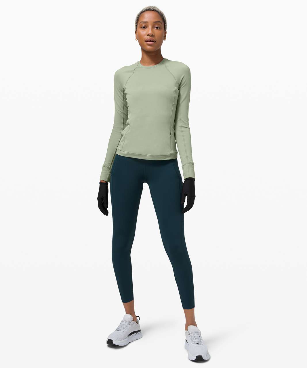 Lululemon Runderful Long Sleeve Heathered Herringbone Heathered