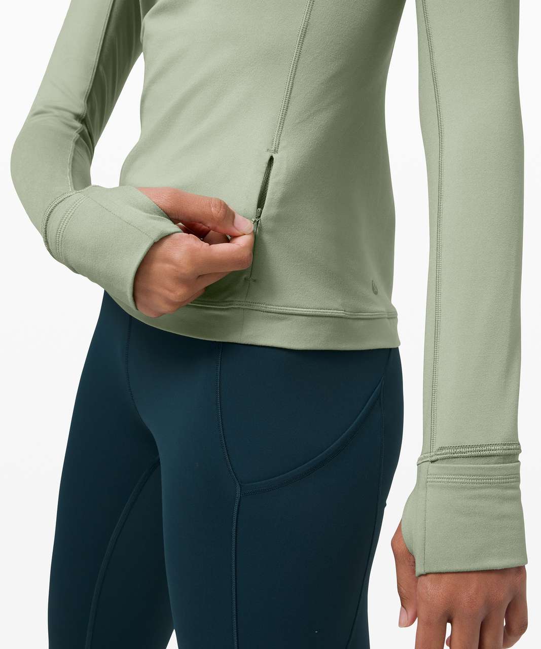 Lululemon Runderful Long Sleeve Rulu *Brushed - Willow Green - lulu fanatics