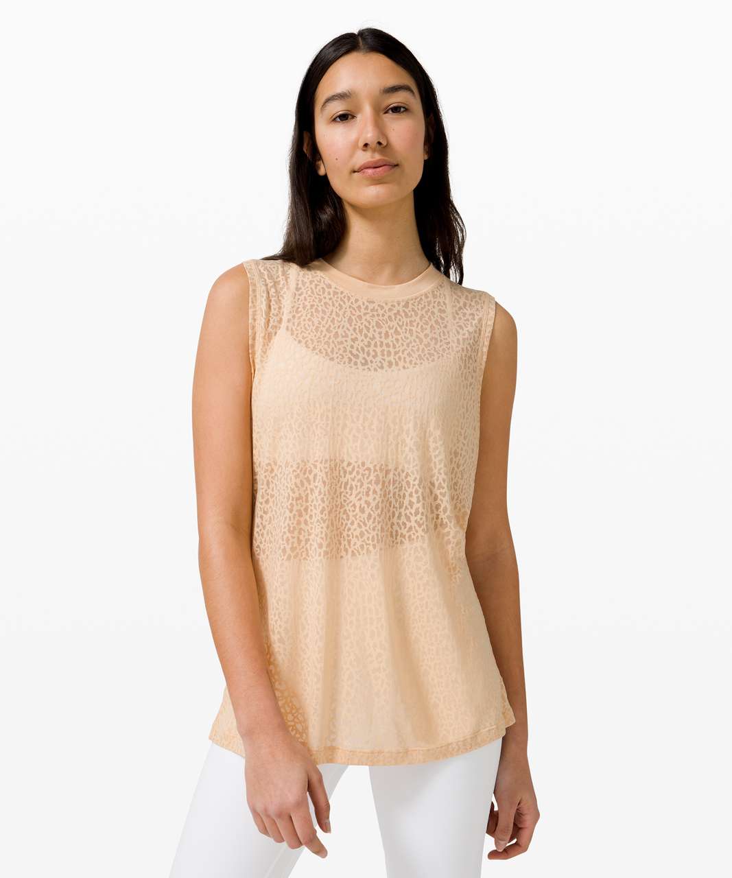 Lululemon All Yours Tank *Veil - City Camo Burnout Ivory Peach / Ivory Peach