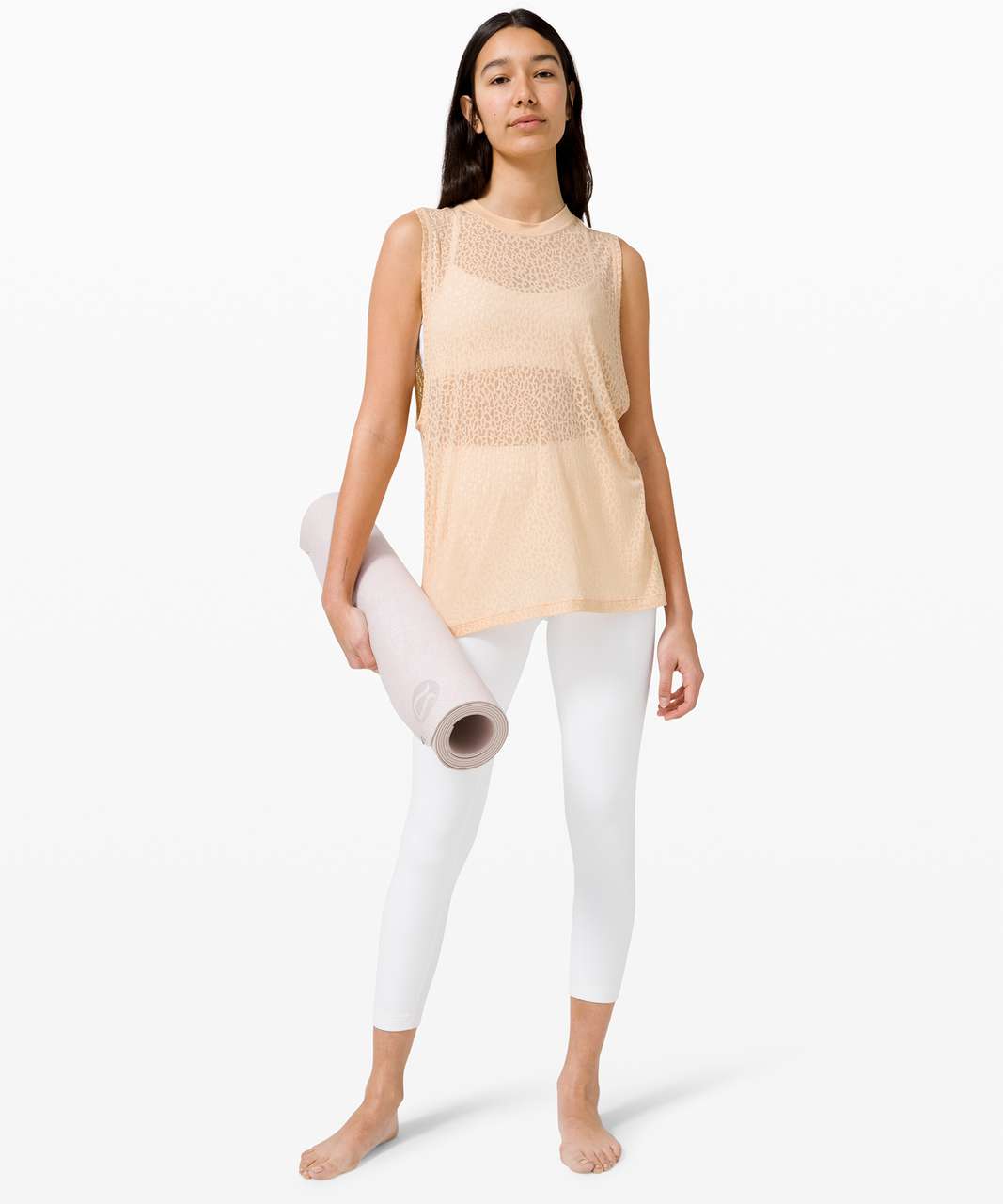 Lululemon All Yours Tank *Veil - City Camo Burnout Ivory Peach / Ivory Peach