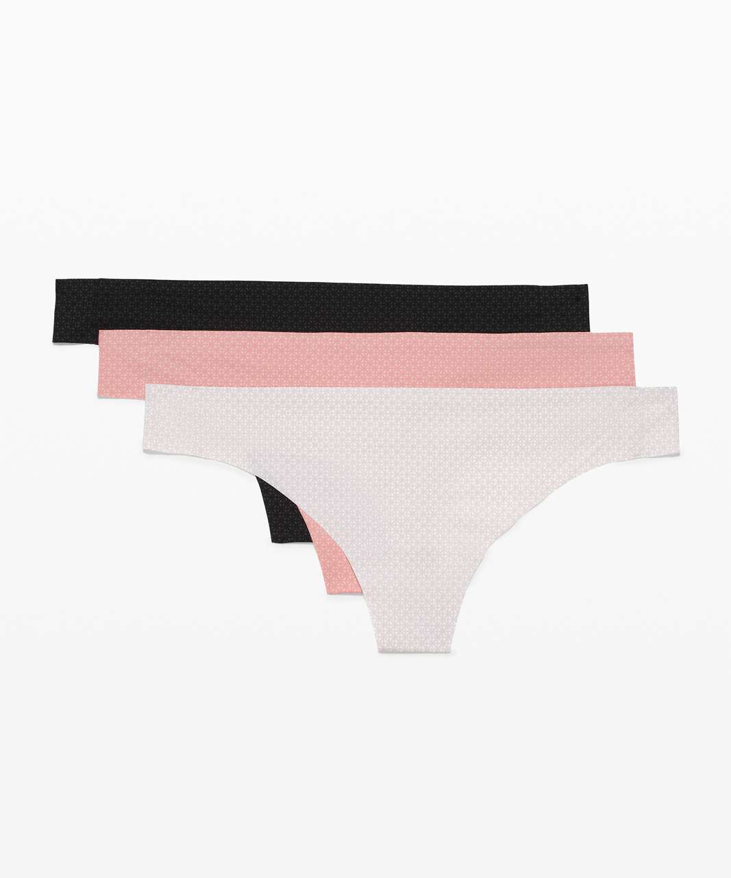 Lululemon UnderEase High-Rise Thong Underwear 3 Pack - Black / Misty Shell  / Brier Rose - lulu fanatics