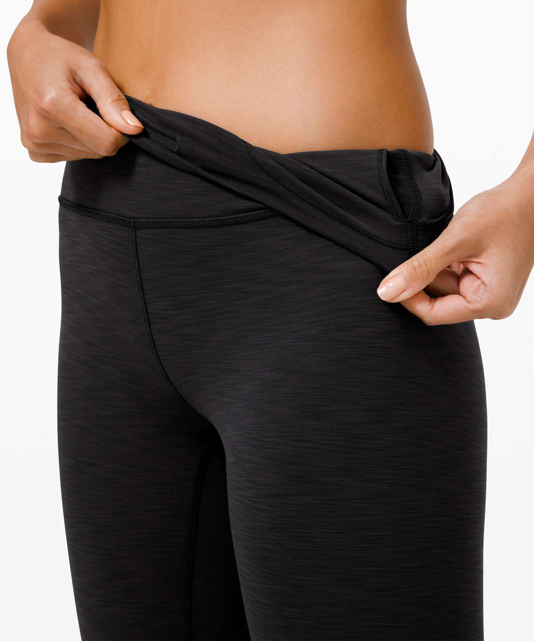 Lululemon Wunder Train High-Rise Crop 21 - Heathered Black - lulu fanatics