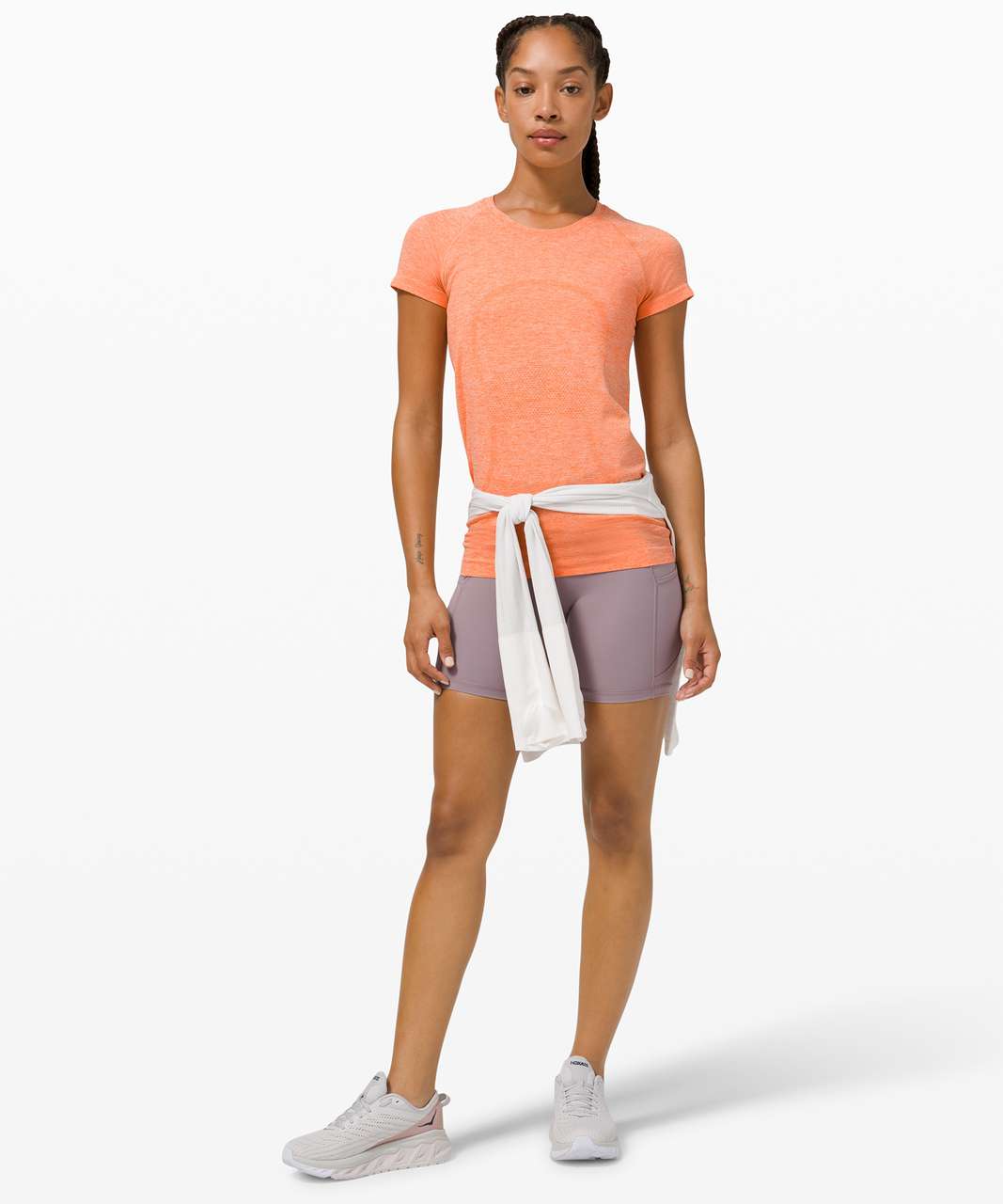 Lululemon Swiftly Tech Short Sleeve 2.0 - Amber Orange / White