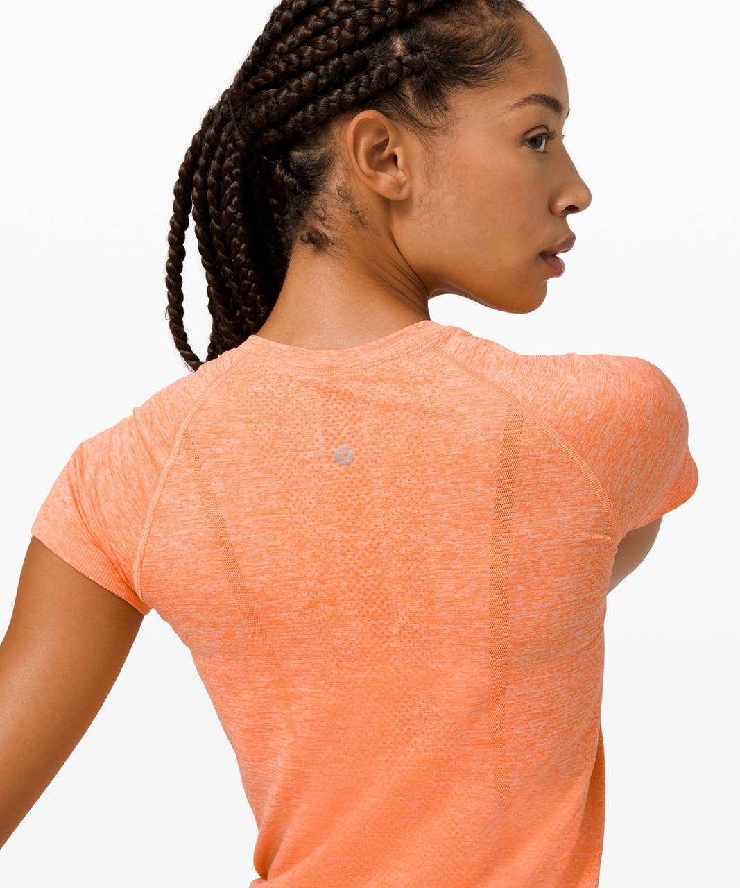 Lululemon Women Brick Red Orange Swiftly Tech SS Short Sleeve 2.0