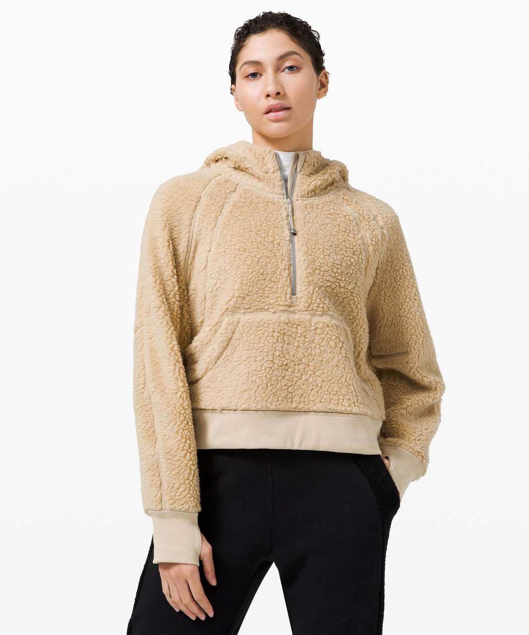 Lululemon Scuba Oversized Funnel Neck Half Zip - Bone - lulu fanatics