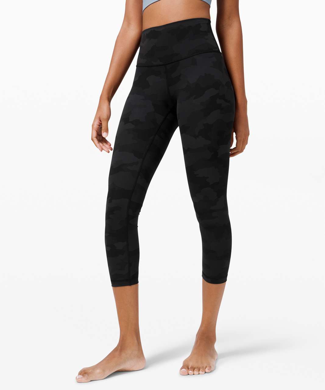 Lululemon wunder under high-rise crop 23” black camo leggings