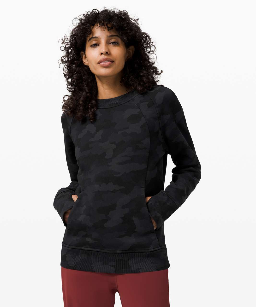 Lululemon Perfectly Oversized Crew Heritage 365 Camo Deep Coal