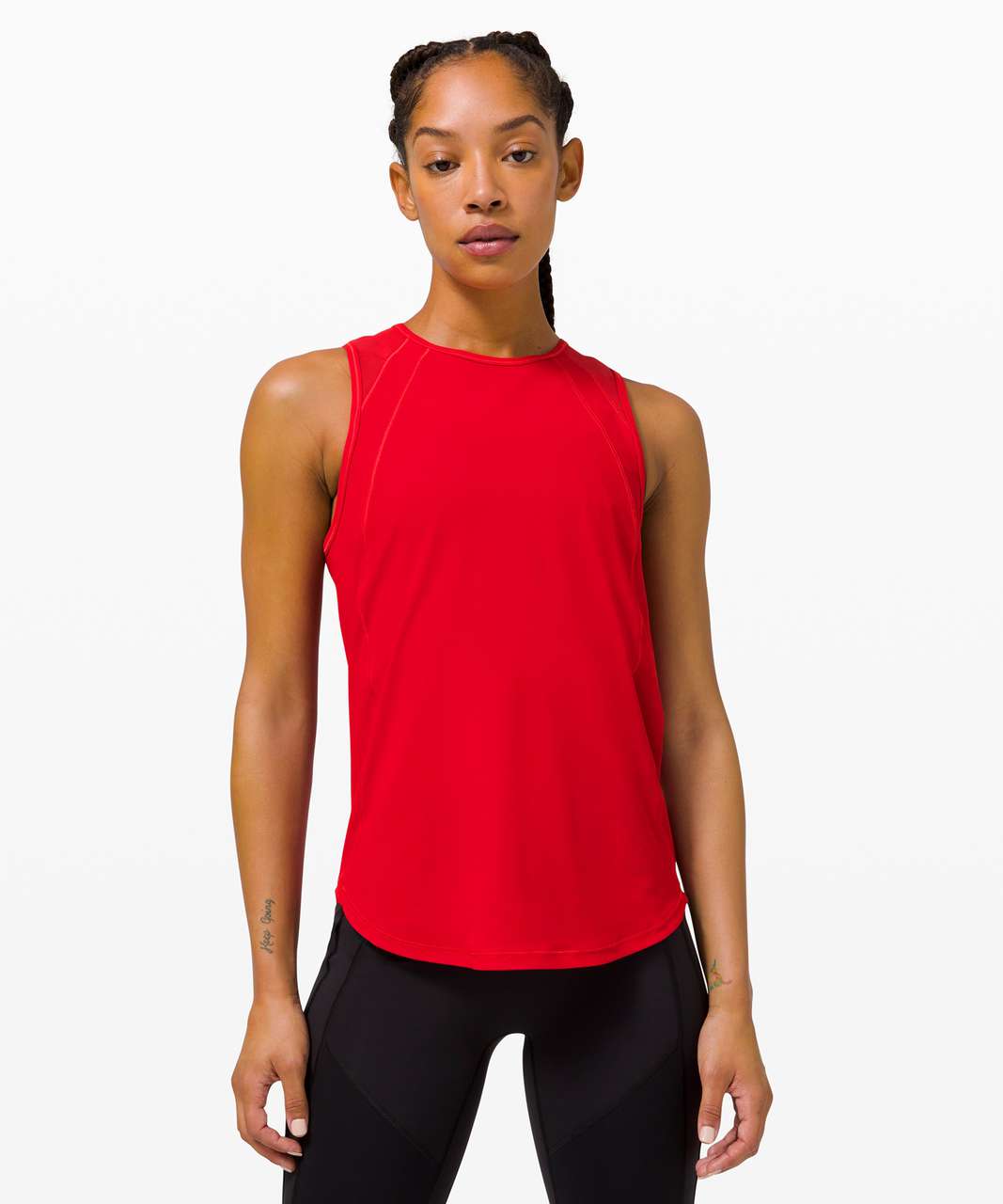 Lululemon Power Pivot Ribbed Tank Top - Love Red - lulu fanatics