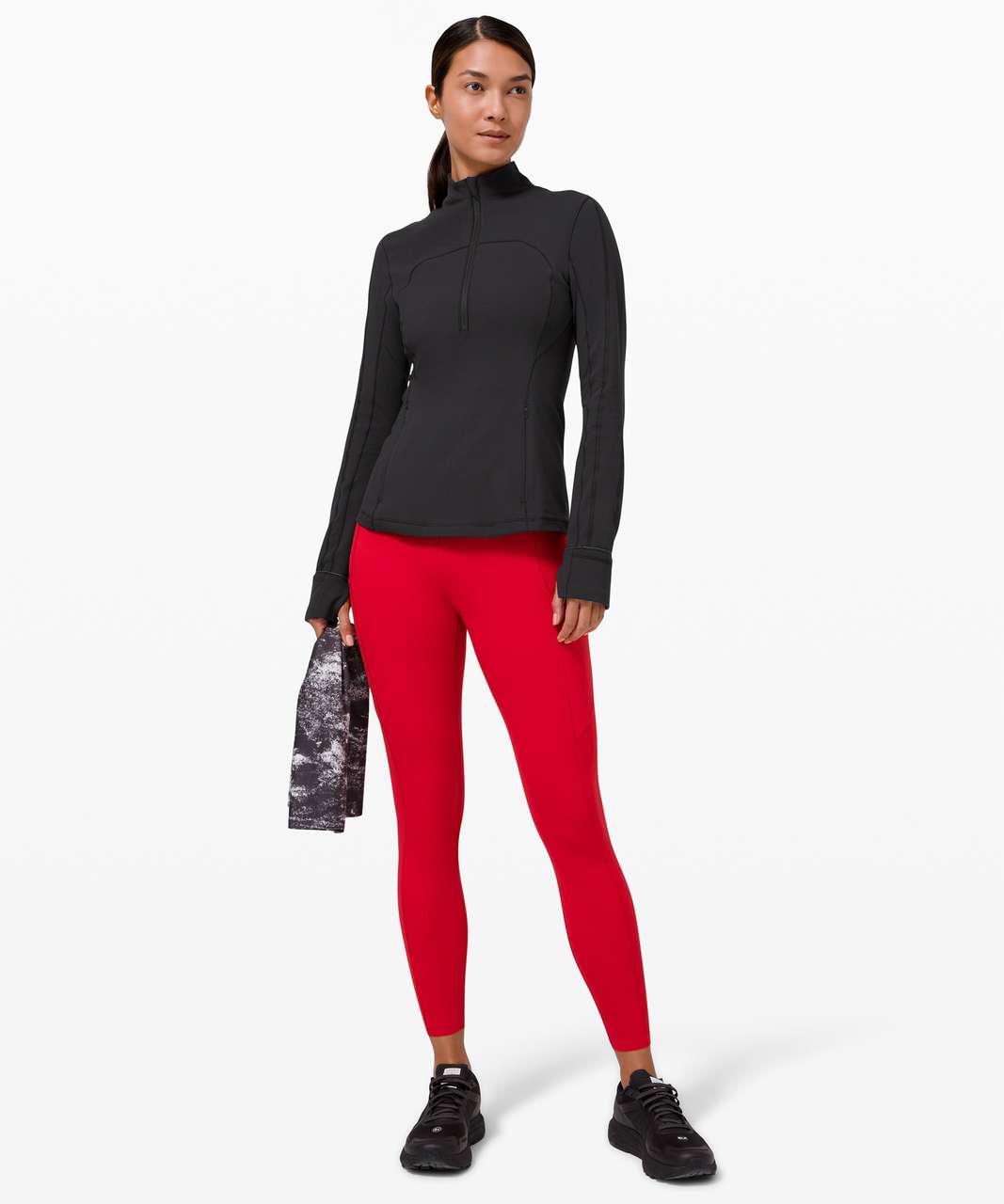 Lululemon Run Briskly 1/2 Zip - Black - lulu fanatics