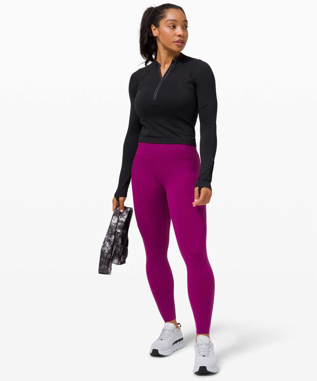 Lululemon Fast and Free Tight II 25" *Non-Reflective Nulux - Deep Fuschia