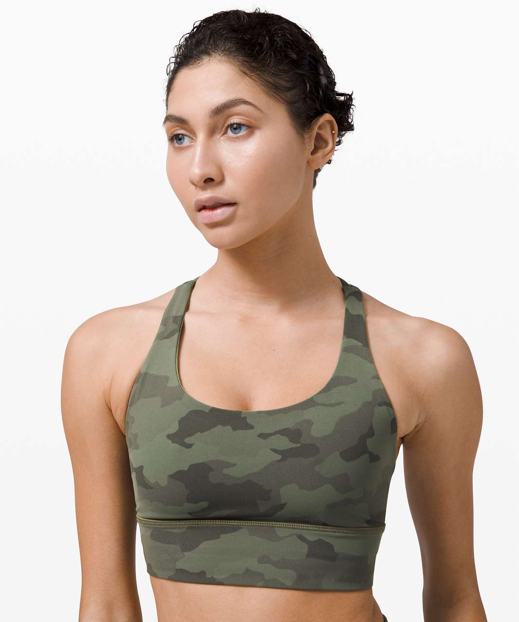 Lululemon Energy Bra Long Line Medium Support B-D Cup Camo Pink Taupe 4 $58