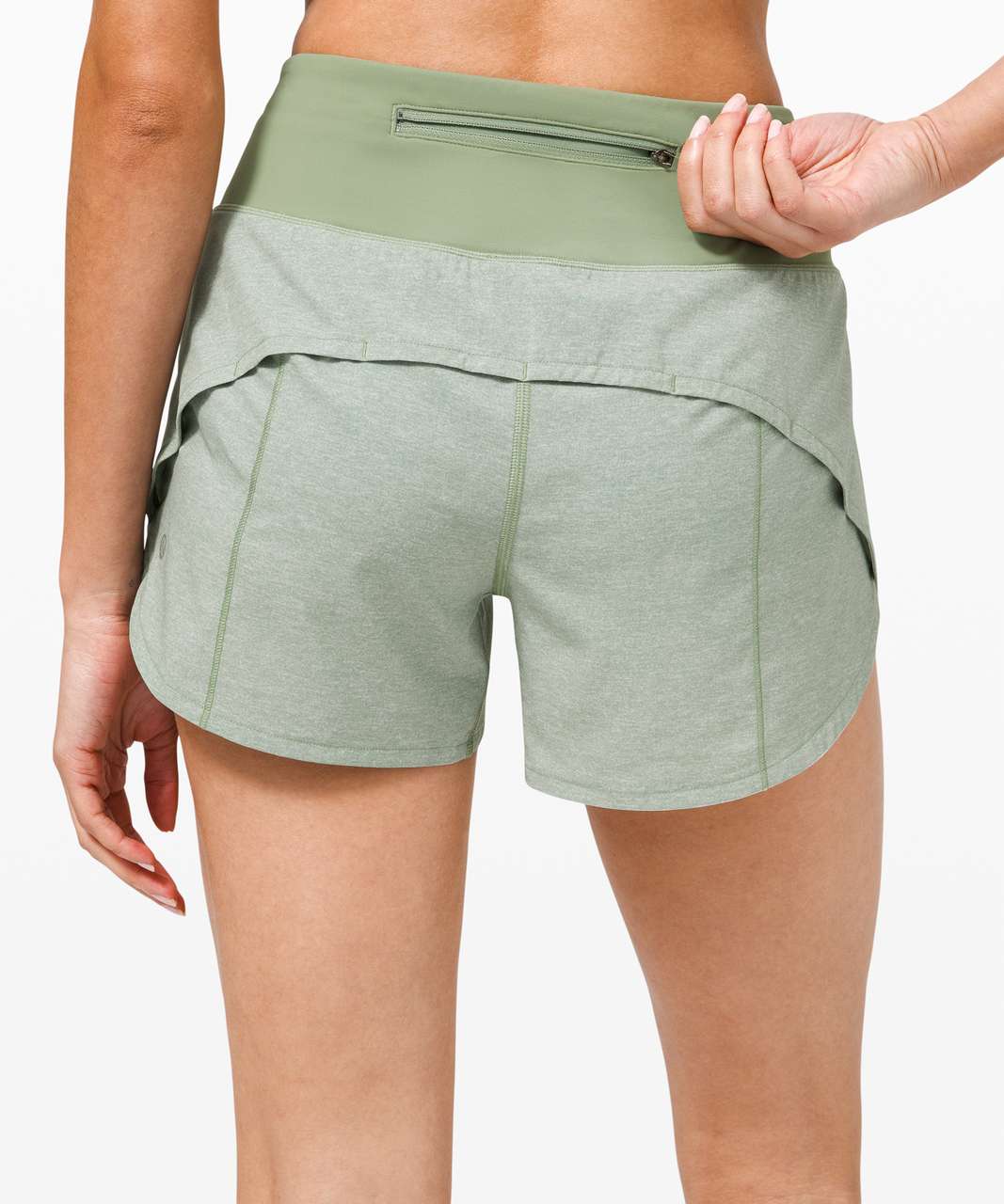 Lululemon Speed Up Short Long *4" Updated Fit - Heather Lux Multi Willow Green / Willow Green