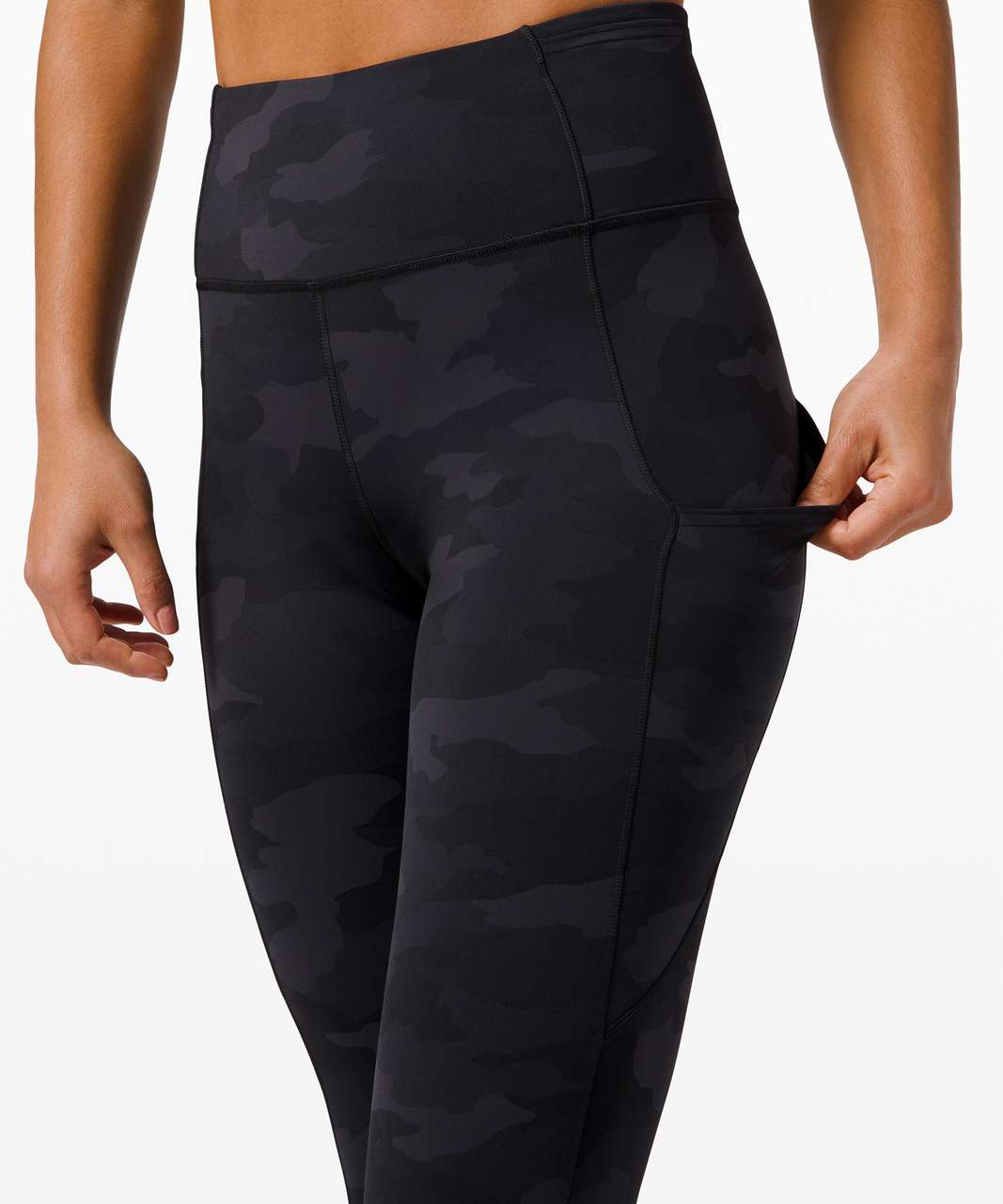 Lululemon Fast and Free Crop II 19" *Non-Reflective - Heritage 365 Camo Deep Coal Multi