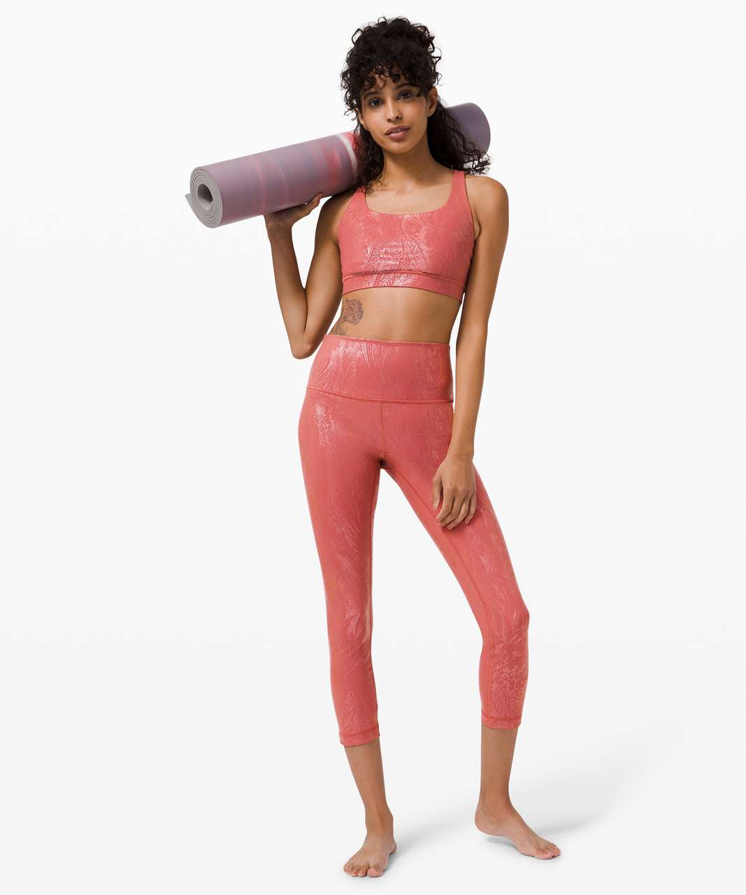 Lululemon Wunder Under High-Rise Crop 23" *Shine - Acclimatize Soft Cranberry Pink Foil