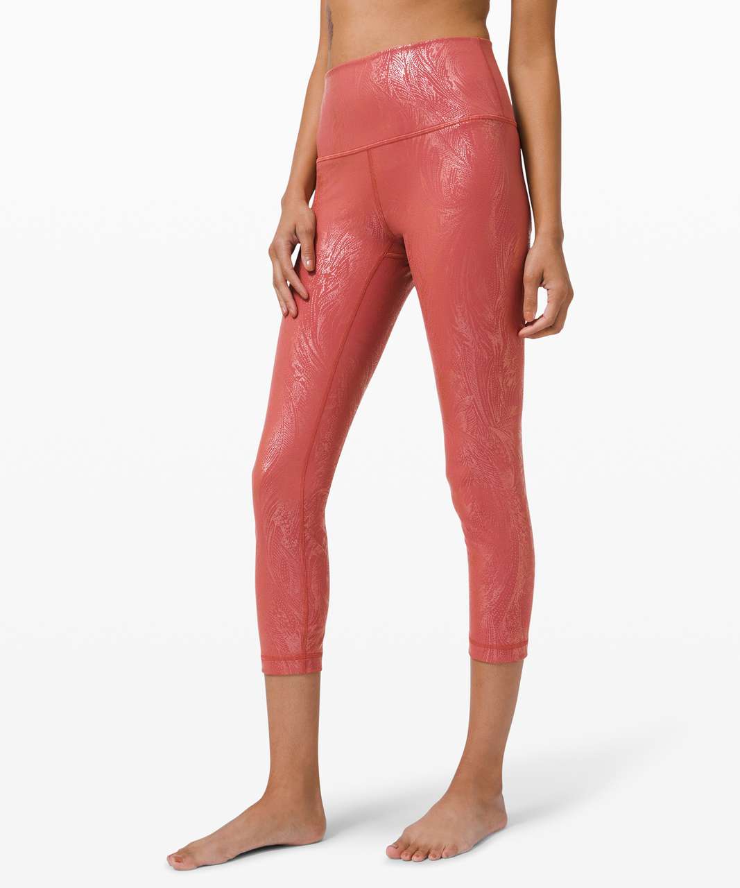 Lululemon Wunder Under High-Rise Crop 23" *Shine - Acclimatize Soft Cranberry Pink Foil