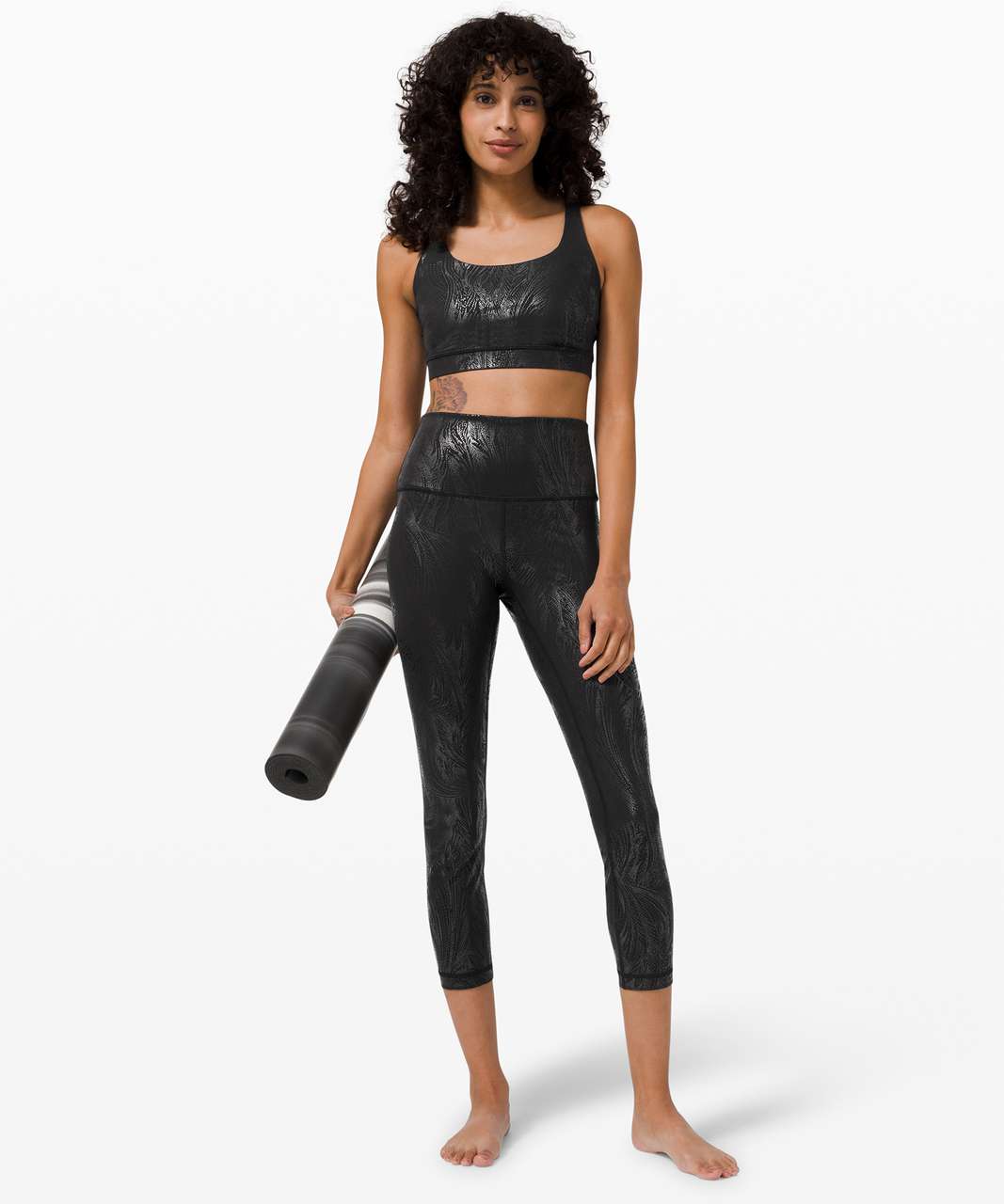 Lululemon Wunder Under High-Rise Crop 23 *Shine - Acclimatize Black Black  Foil - lulu fanatics