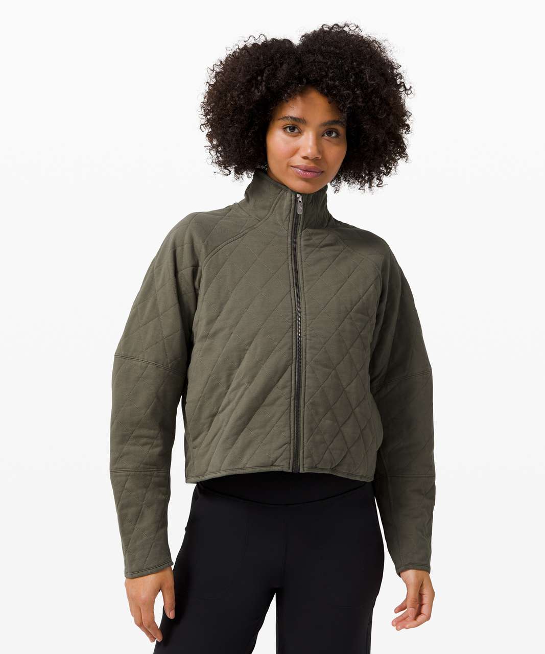 Lululemon Quilted Calm Jacket - Army Green - lulu fanatics