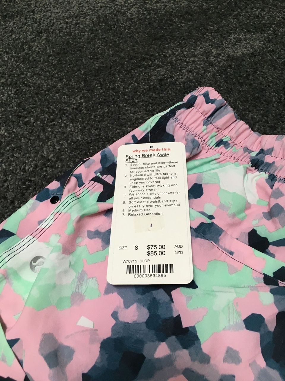 Lululemon Spring Break Away Short - Clouded Dreams Multi