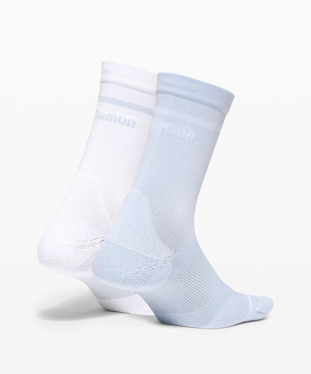 Lululemon Power Stride Crew Sock *2 Pack - White / Blue Linen