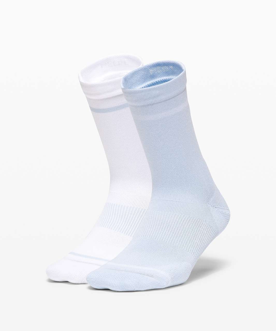 Lululemon Power Stride Crew Sock *2 Pack - White / Blue Linen