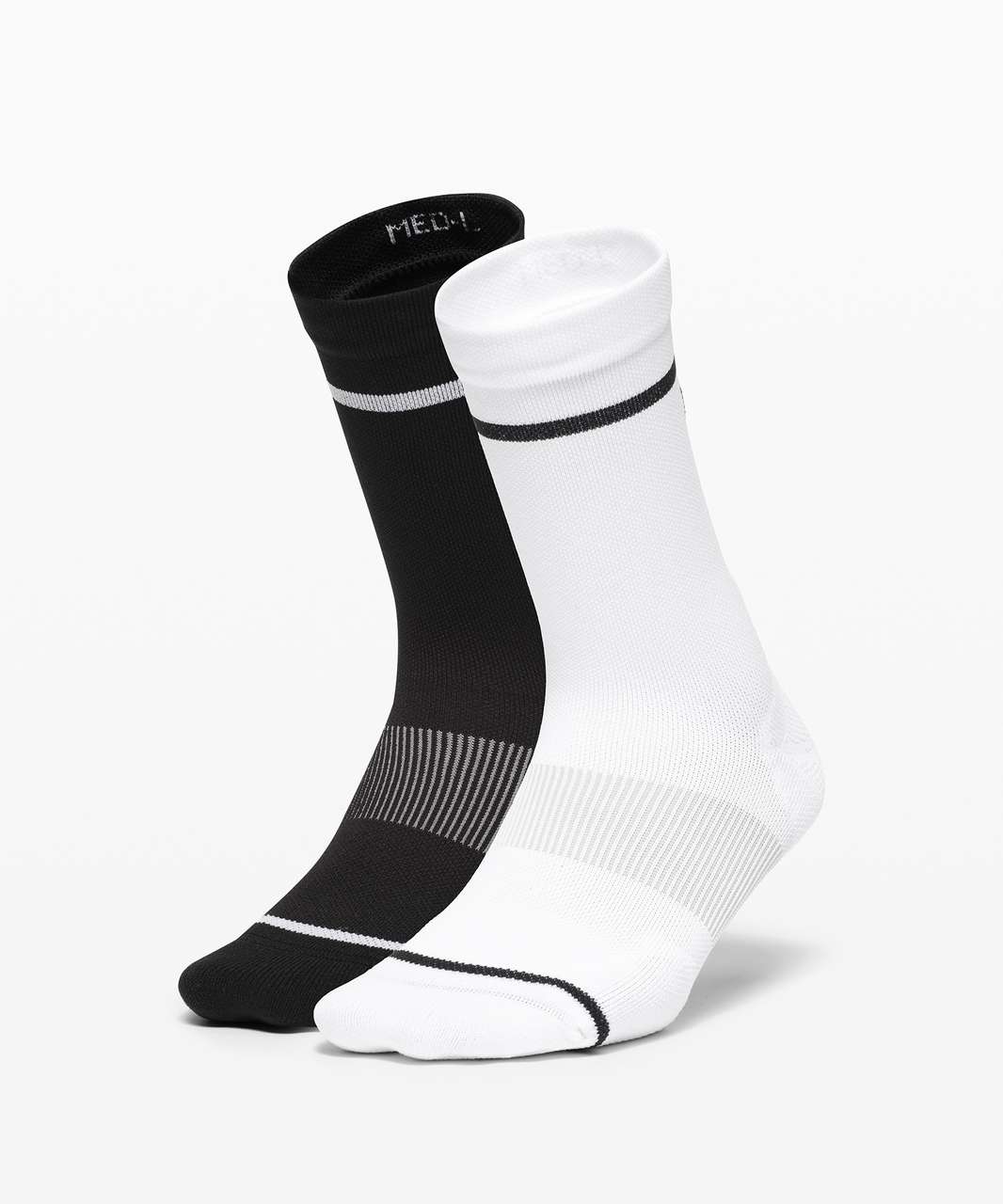 Lululemon Power Stride Crew Sock *2 Pack - White / Black