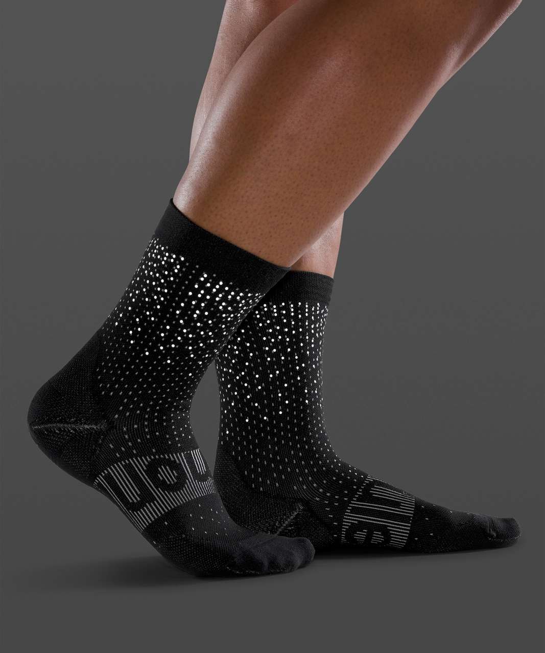 Lululemon Power Stride Crew Sock *Reflective - Black / Vapor