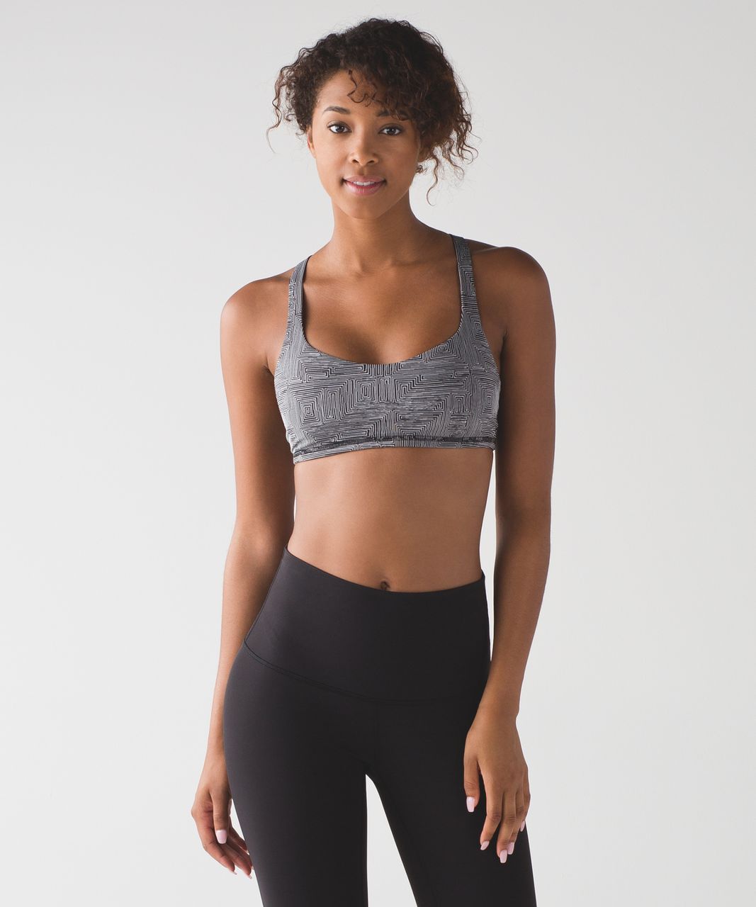 Lululemon Free To Be Bra - Maze Jacquard White Black