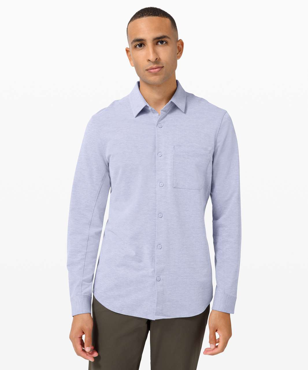 Lululemon Commission Long Sleeve Shirt - Harbor Blue / White (First ...