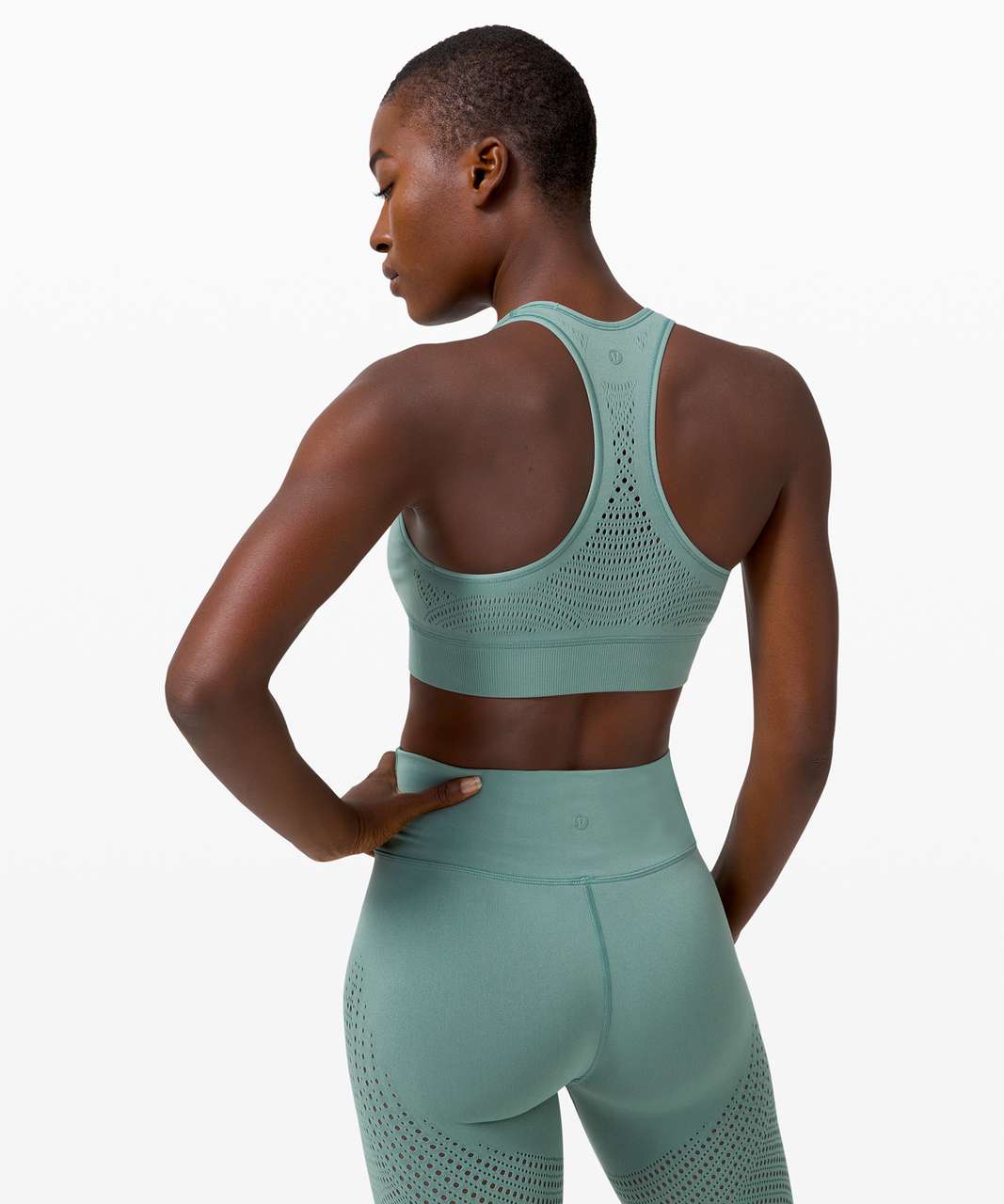 Lululemon Reveal Bra Digital Rain *Light Support, A/B Cup - Tidewater Teal