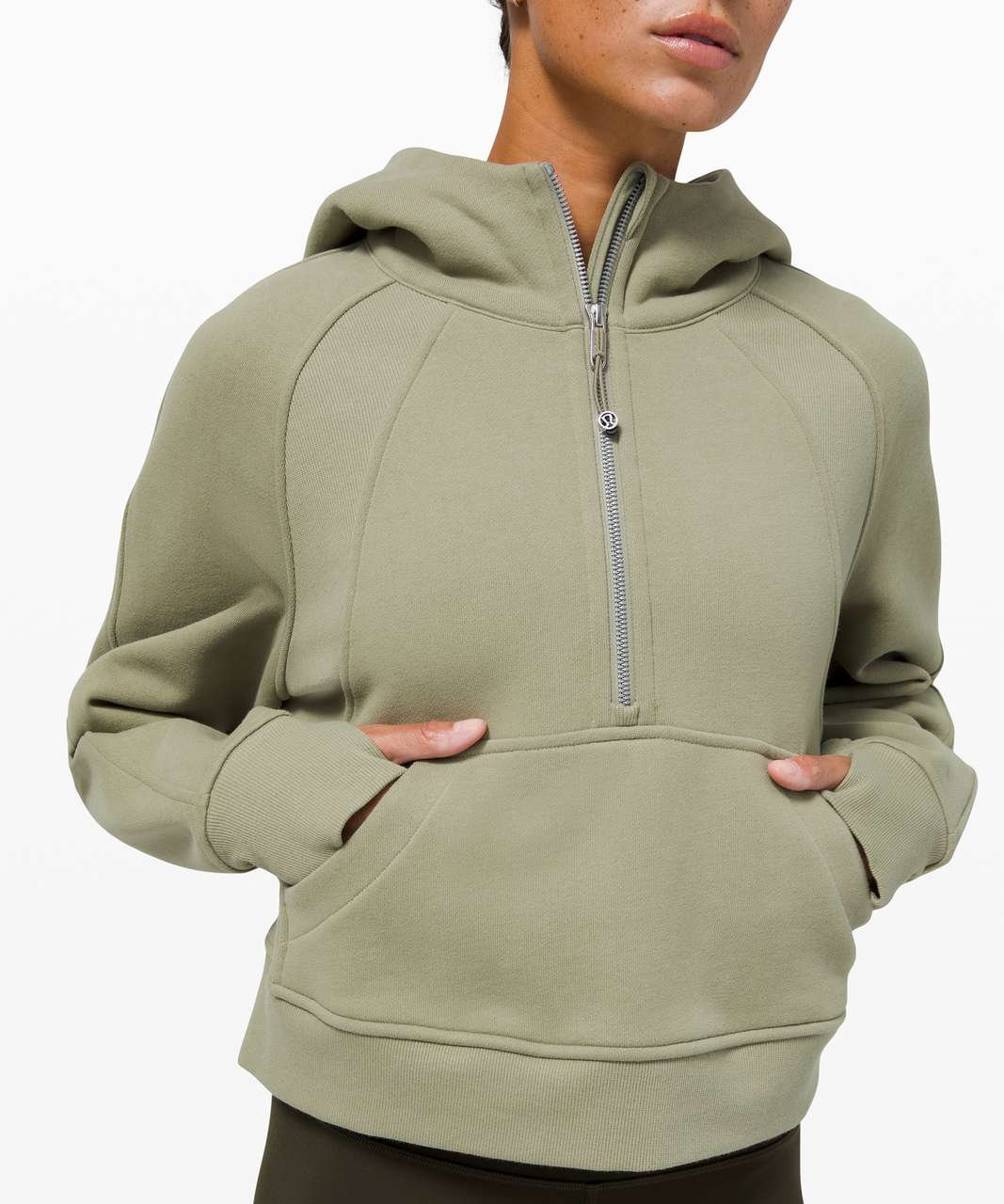 Lululemon Scuba Oversized Half-Zip Hoodie XS S Everglade Green