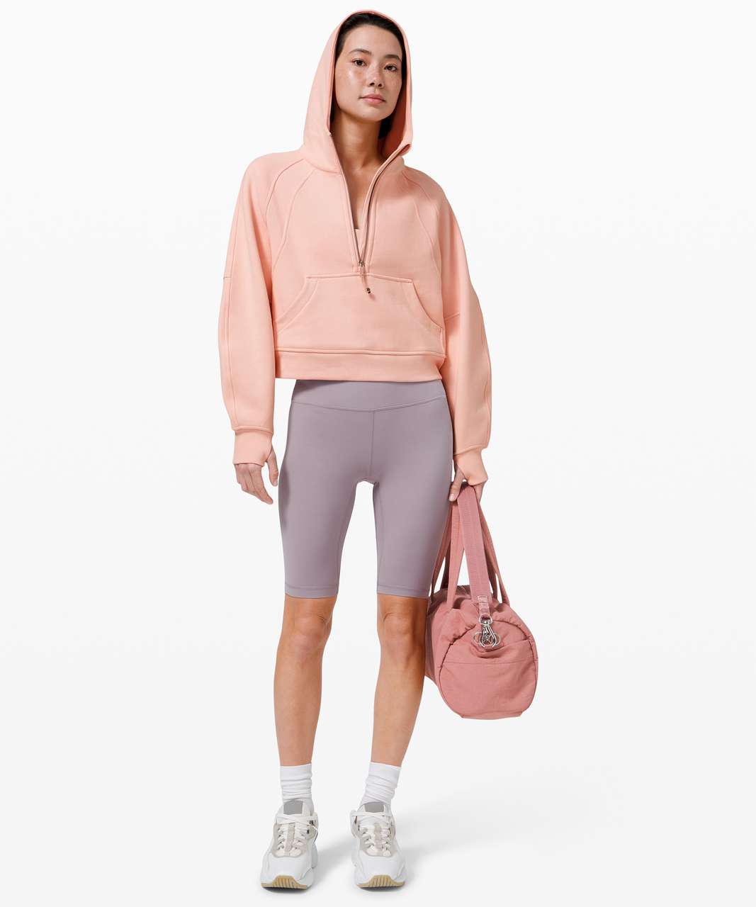 Lululemon Scuba Oversized 1/2 Zip Hoodie - Feather Pink - lulu fanatics