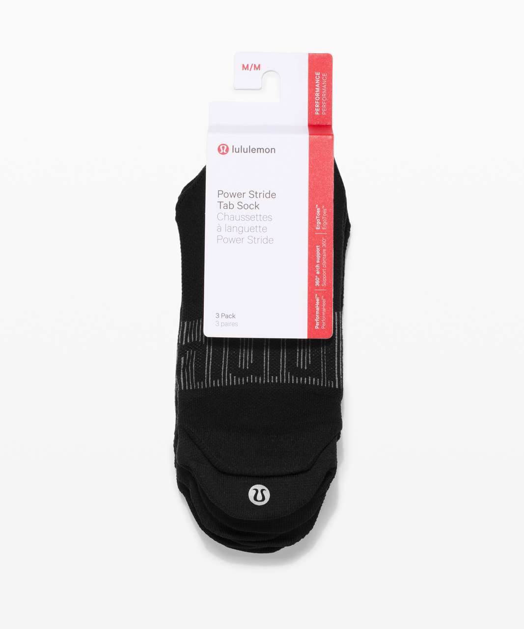 Lululemon Power Stride Tab Sock *3 Pack - Black