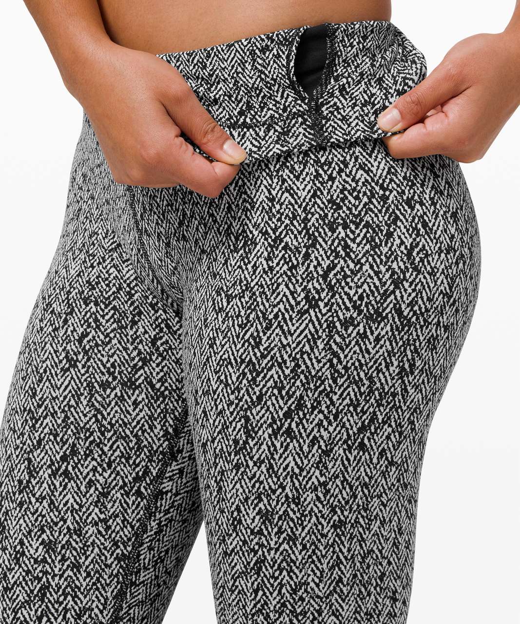 lululemon athletica, Pants & Jumpsuits, Lululemon Wunder Under High Rise  Herringbone Black Grey Chevron Leggings 6