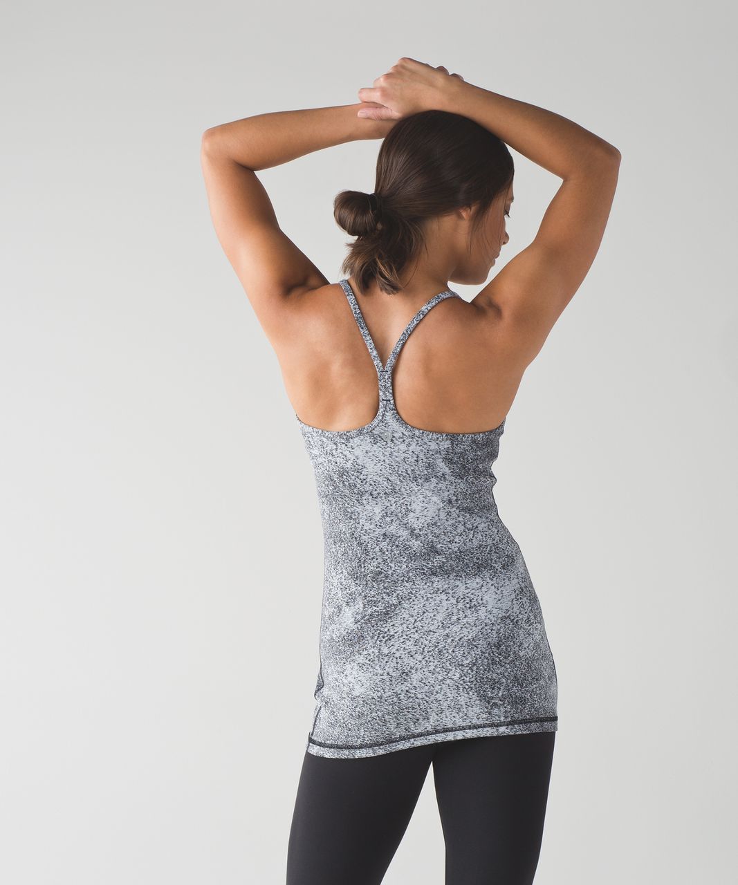 Lululemon Power Y Tank - Luon Spray Jacquard White Black