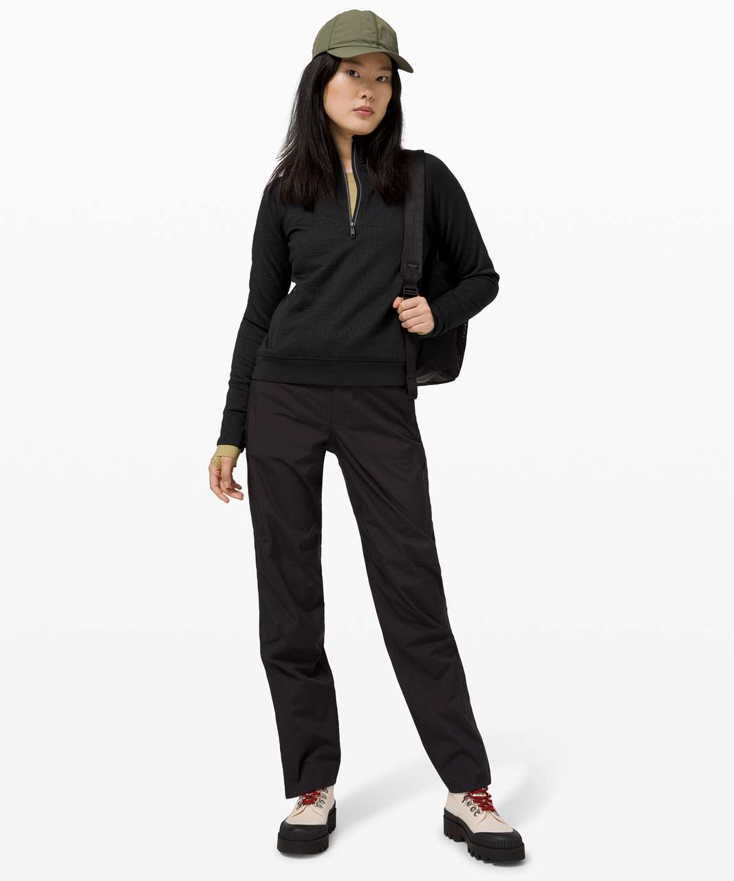 Lululemon Engineered Warmth Half Zip - Black / Black - lulu fanatics